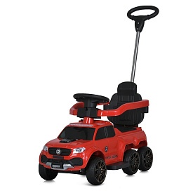 Каталка-толокар M 5900EL-3 2в1(с батьк.ручкой), BT, MP3, USB, EVA, муз., світло, шкіра,червоний - 1 - smarttoys.com.ua