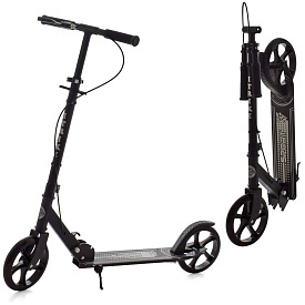 Самокат SR 2-051-1-B алюм.+сталь, 2колесаПУ200мм., кермо 90/106см., підставка, ручне гальмо, чорний. - 1 - smarttoys.com.ua