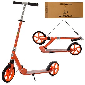 Самокат SR 2-051-OR алюм.+сталь, 2колесаПУ200мм., підставка, 1аморт., кермо, помаранч., кор. - 1 - smarttoys.com.ua