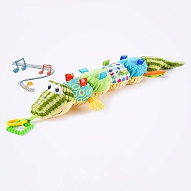 Підвіска м'яка JB2203015BYA крокодил, шуршить, пискавка,  муз., бат.(табл), кул., 22-28-10 см. - 1 - smarttoys.com.ua