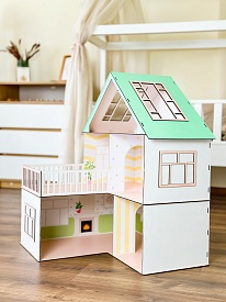 Ляльковий дім 75х60х60 см біло-бірюзовий - 17 - smarttoys.com.ua