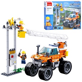 Конструктор SLUBAN M38-B1288 місто,машина 2в1(стріляє,вишкка),електричний стовп,фігурки,273дет.,кор. - 1 - smarttoys.com.ua