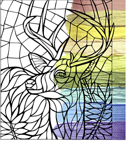 Набір для розпису - антистрес "Вітраж. Олень" ТМ "RIVIERA BLANCA", шт RB-0641 - 1 - smarttoys.com.ua