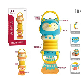 Брязкальце YL 616 (36) 2 кольори, "Сова", підсвічування, мелодії, англ.алфавіт, пісні англійською, акордеон, у коробці - 1 - smarttoys.com.ua