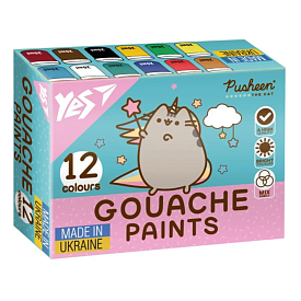 Фарби гуашеві Yes Pusheen 12 кол. 20 мл - 1 - smarttoys.com.ua