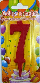 Свеча Цифра "7" (красная) - 1 - smarttoys.com.ua