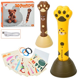 3D ручка XJ01-4 підставка, картки, тип філоменту-PCL (3 кольори), USB, акум., 2 види, кор.,22-17-5см - 1 - smarttoys.com.ua