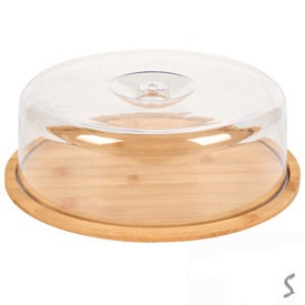 Блюдо бамбук з ковпаком д28см - 1 - smarttoys.com.ua