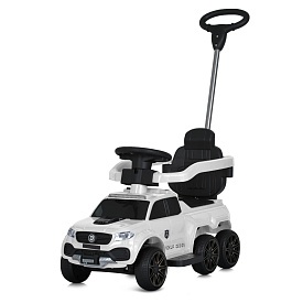 Каталка-толокар M 5900EL-1 (1шт) 2в1(с батьк.ручкой), BLUETOOTH, MP3, USB, EVA, музика, світло, шкіра, білий - 1 - smarttoys.com.ua