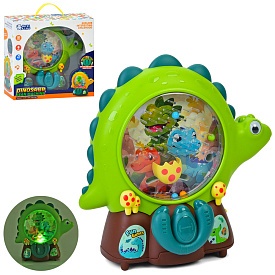 Гра QB-133Y динозавр, Злови кульку, рухливе коло, 2 кольори, муз., бат., кор., 27-26,5-12,5 см. - 1 - smarttoys.com.ua