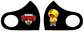 Маска Pitta Print M Brawl Stars Леон Утка Black																						 - 1 - smarttoys.com.ua