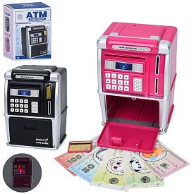 Банківський термінал MZL6809A сейф з кодом, затяг.купюри,карта,гроші,2 кольори,муз.,світло,бат.,кор. - 1 - smarttoys.com.ua