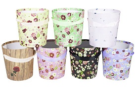 Кругла подарункова коробка 15х14,5х14 "Квіти" для квітів мікс забарвлень - 1 - smarttoys.com.ua