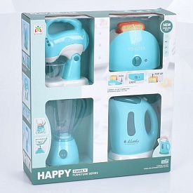 Набір побутової техніки LS8488Q чайник, міксер, блендер, тостер,муз.,світло,бат.,кор.,34,5-38,5-10см - 1 - smarttoys.com.ua