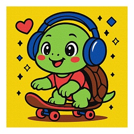 Набір для розпису по номерах для дітей "Черепашка на скейті" 25х25см - 1 - smarttoys.com.ua