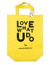 Сумка зі складним боком жовта (спанбонд) 35х45 см з принтом - 1 - smarttoys.com.ua