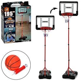 Баскетбольне кільце MR 1530 на стійці(мет.),щит(пласт.),кільце(мет.),сітка,м'яч,насос,кор.,33-46-11 - 1 - smarttoys.com.ua