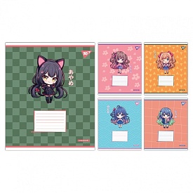 А5/12 кос. Yes Anime girls, зошит учнівський шкільний - 1 - smarttoys.com.ua