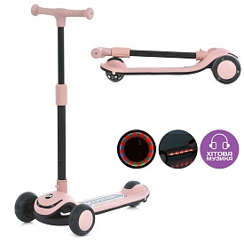 Самокат JR3-130-P Max-big, мет.+пласт.,3кол.ПУ,2кол.120мм,задн.85мм,муз.,світло,бат.,кор.,67-36-16см - 1 - smarttoys.com.ua