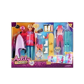 Лялька з вбранням 616281 шарнірна, лижні костюми, лижі, сноуборд, снігокат, кор., 47-32-8 см. - 1 - smarttoys.com.ua