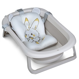 Ванночка ME 1151 PLUS Cool Gray дитяча, з термометром, вкладиш, силікон, склад.,78,3*49,3*20.5,сірий - 1 - smarttoys.com.ua