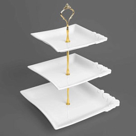 Фруктівниця порцеляна 3 яруси "Edge" 7"-8"-10", MC4877 - 1 - smarttoys.com.ua