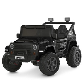 Джип M 6287EBLR-2(24V) 2,4G радіок, 1*24V7AH, 4*45W, EVA, BLUETOOTH, музика, світло, шкіра, чорний - 1 - smarttoys.com.ua