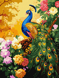 Набір для розпису по номерах "Павич у квітах" 30х40см - 1 - smarttoys.com.ua