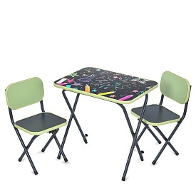 Столик Creative салатовий з 2 стільчиками, 59,5-44 см., складний, олівці. - 1 - smarttoys.com.ua