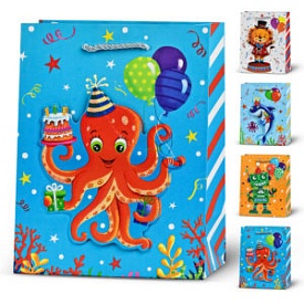 Пакет подарунковий паперовий M "Funny 3D" 26*32*10см R33201-M - 1 - smarttoys.com.ua