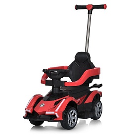 Машина M 5781EBLR-3 2,4G, 3в1 (кат.-толокар,бат.ручка)1*6V4AH,1*18W,USB,ВТ,муз,світло,шкіра,червоний - 1 - smarttoys.com.ua