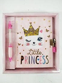 Блокнот на замочку з ручкою 190x200x25mm, 70g, 56 л, Маленька принцеса - 1 - smarttoys.com.ua