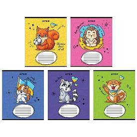 Зошит 12 арк., лін., гібр. лак + УФ лак, Хоробрі тварини - 1 - smarttoys.com.ua