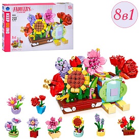 Конструктор BB051 квіти у горшику, 8в1, 752 дет., кор., 42-27-6,5 см. - 1 - smarttoys.com.ua