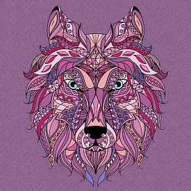 Набір для розпису-антистрес Strateg Яскравий вовк розміром 30х30 см (JCEE36811) - 1 - smarttoys.com.ua