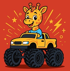 Набір для розпису по номерах для дітей "Жираф на машині" 25х25см - 1 - smarttoys.com.ua