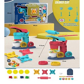 Пластилін MK 5469 5 кольорів(4 шт.в стіках,4 шт.в баноч.),апарат-прес,насадки,формочки,2кольори,кор. - 1 - smarttoys.com.ua