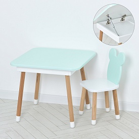 Столик 07-025B-BOX зі стільчиком, ящик, бірюзовий - 1 - smarttoys.com.ua