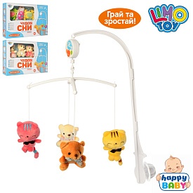 Карусель D066ABC на кроватку, заводна, підвіски 4 шт., плюш, 3 види, муз., кор.,38-27-8 см. - 1 - smarttoys.com.ua