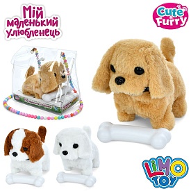 Собака 777-22B ходить, рух. хвіст, плюш, кістка, 3 види, бат., сумка, 20-19-10 см. - 1 - smarttoys.com.ua