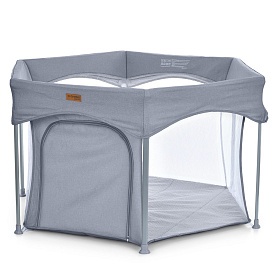 Манеж ME 1195 SWIFT 6 Gray шестикут., дитячий, відкидн. бортик, вхід-змійка, сірий. - 1 - smarttoys.com.ua