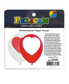 Кульки Pelican латексні 12"(30сm) "Cерце" Pelican 10шт - 1 - smarttoys.com.ua