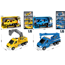 Будтехніка JS133-JS135A інерц., 1:16, муз., світло, бат., 2 види, кор., 33-17,5-13 см. - 1 - smarttoys.com.ua