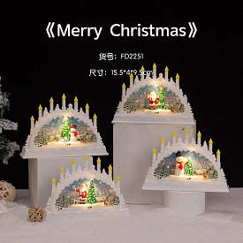 Різдвяний ліхтарик FD2251 сніжний, 4 види, муз., світло, бат., кор., 8 шт. в диспл.,32,5-12-18 см. - 1 - smarttoys.com.ua