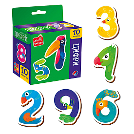 Набір магнітів "Цифри" VT3106-37 (30) "Vladi Toys", 10 магнітів, в коробці - 1 - smarttoys.com.ua