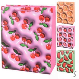 Пакет подарунковий паперовий L "Fruits 3D" 31*41*12см., R96983-L - 1 - smarttoys.com.ua