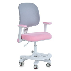 Дитяче крісло M 6174-8 з підлокітником і підніжкою,блокув. коліс,м'яке сидіння,спинка із сітки,рожев - 1 - smarttoys.com.ua