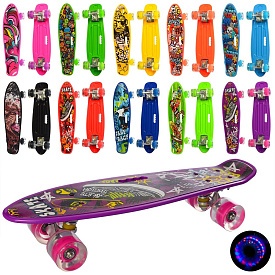 Скейт MS 0749-6 пенні 55-14,5 см., колеса ПУ світло, малюнок, розібр., 10 видів, кул. - 1 - smarttoys.com.ua