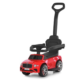 Каталка-толокар M 6252EL-3 бат.ручка, муз, світло, шкіра, підсклянник, MP3, BLUETOOTH, червоний - 1 - smarttoys.com.ua