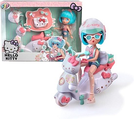 Ігровий набір 4SF MANGA DOLLS серії "Hello Kitty" – КРАСУНЯ ПІНК НА СКУТЕРІ (з аксес.) - 1 - smarttoys.com.ua